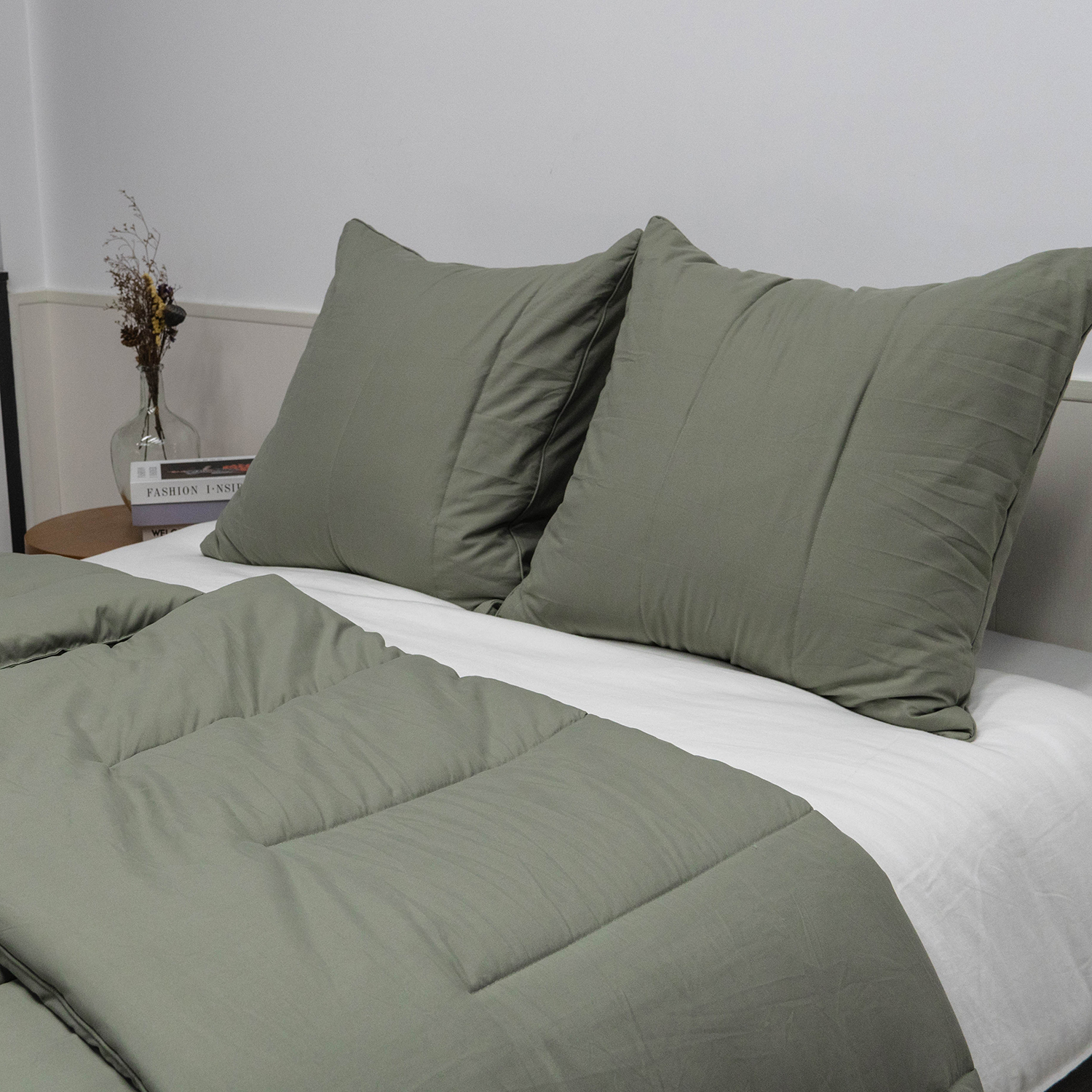 Organic Bamboo Poly Comforter Set-Green