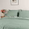 Green Organic Linen Cotton Duvet Cover Set Soft