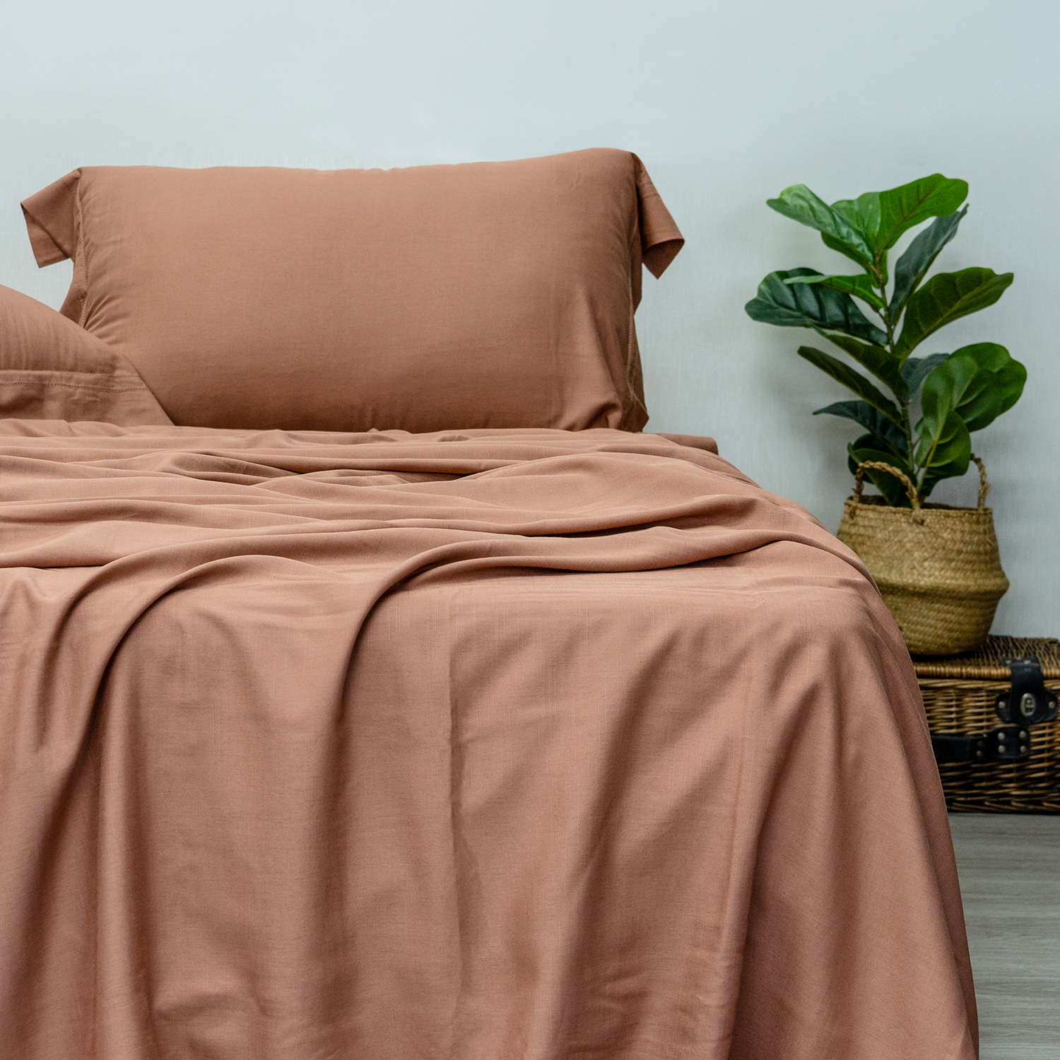 Organic Terracotta Linen Bamboo Sheet Set