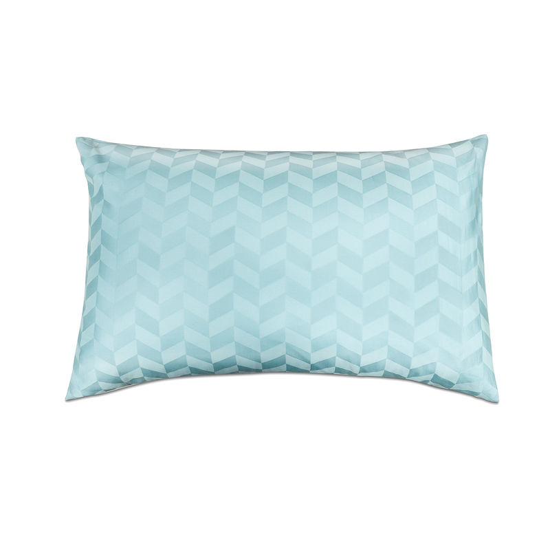 Light Blue Organic Cotton Jacquard Pillowcase