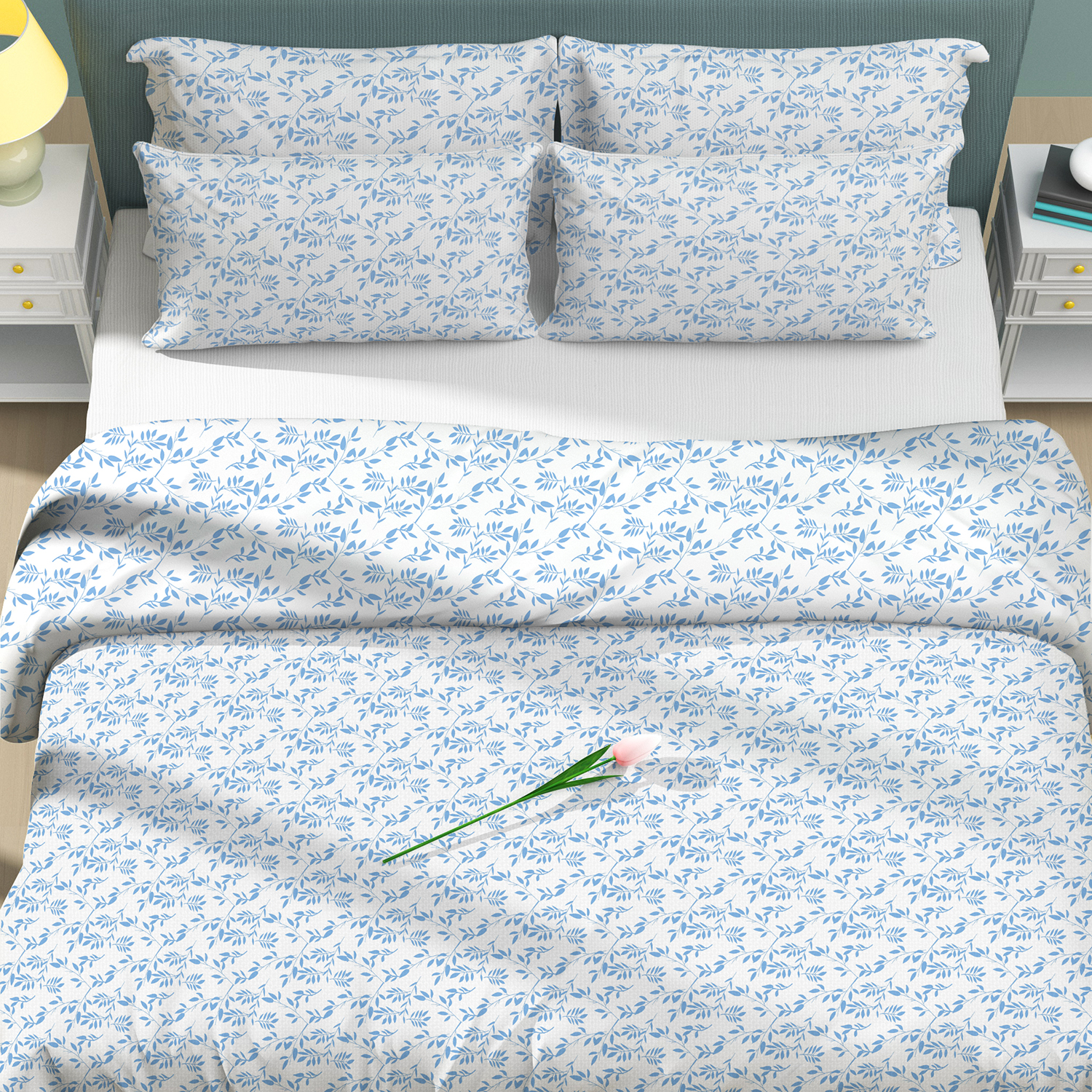 100% Organic Cotton Print Duvet Cover Set-Custom Print 25