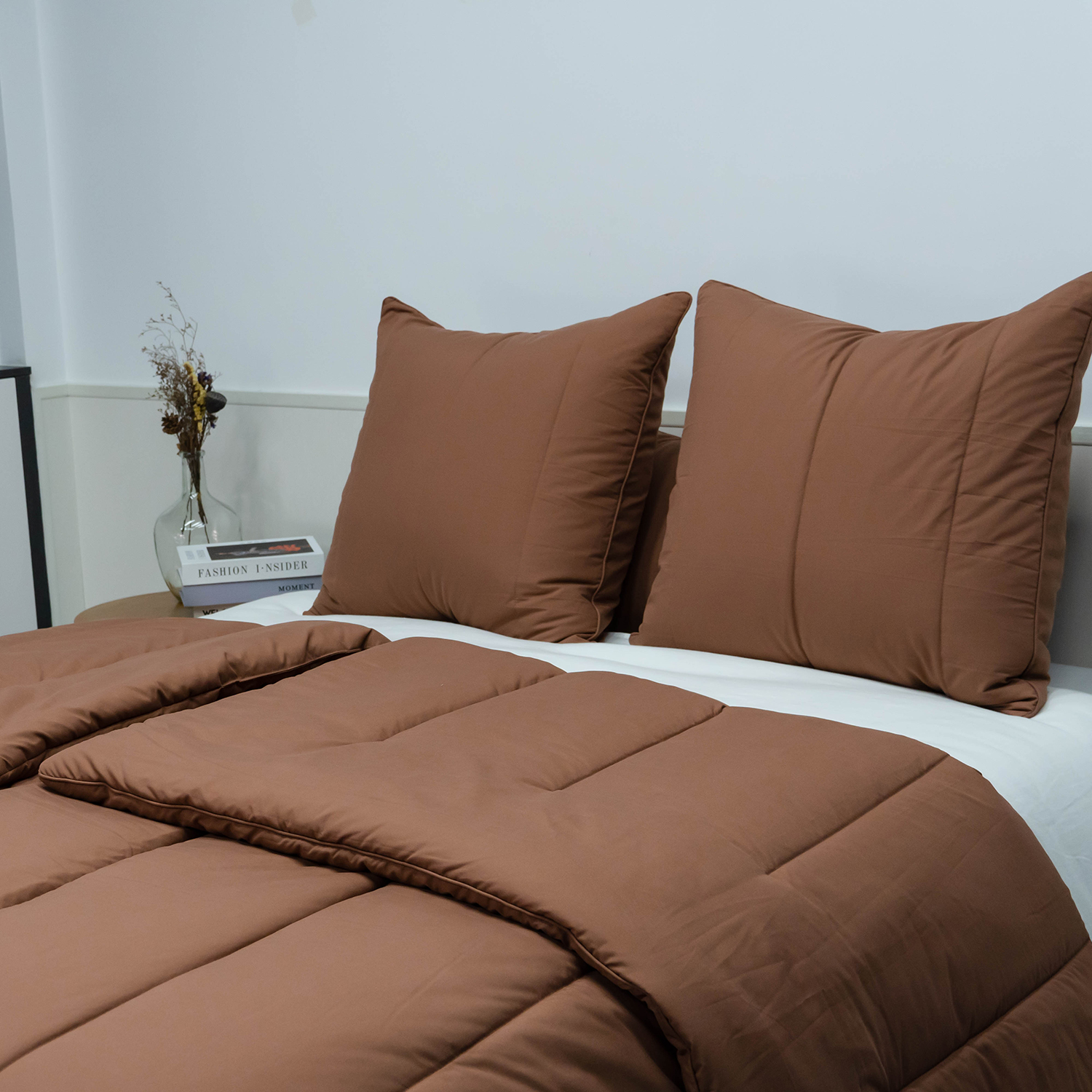 Organic Bamboo Poly Comforter Set-Terracotta