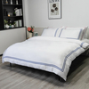 Organic Bamboo Duvet Cover Set- White and Blue