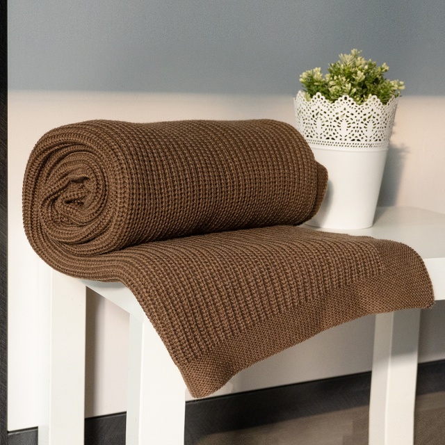 Brown 100% Organic Wool Blanket