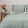 Green Organic Linen Cotton Duvet Cover Set Soft