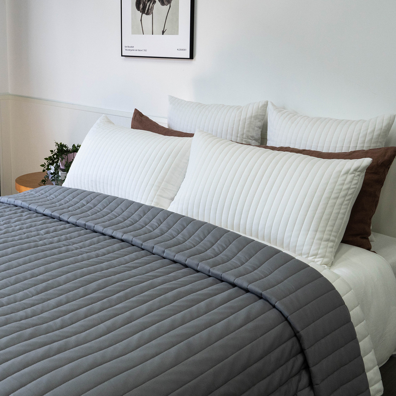 Charcoal - Organic Bamboo Jersey Quilt Set