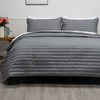 100% Organic Bamboo Quilt Set-Dark Grey