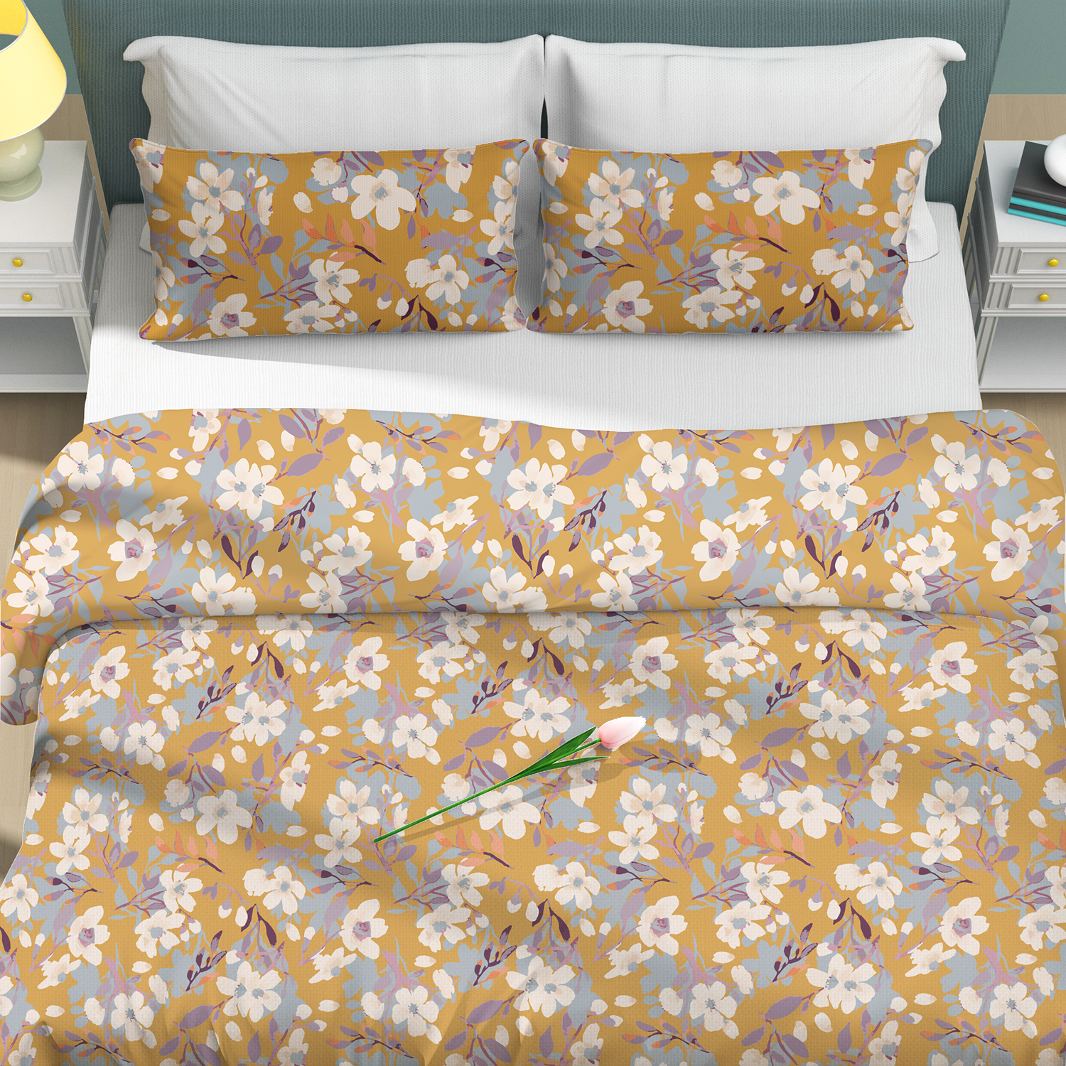 100% Organic Cotton Print Duvet Cover Set-Custom Print 32