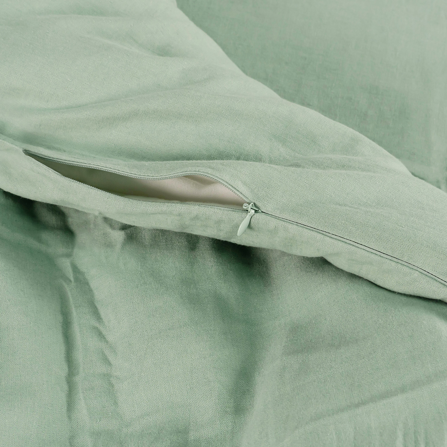 Green Organic Linen Cotton Duvet Cover Set Soft