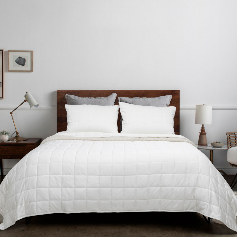 White 100% Organic Bamboo Quilt Set