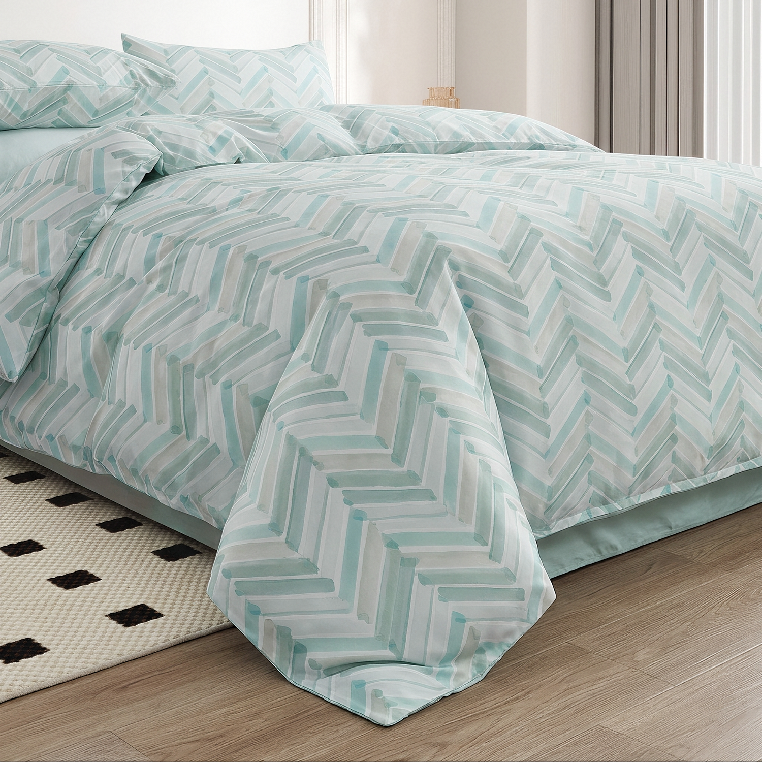215TC Micro Tencel Twill Printed Bedding Set