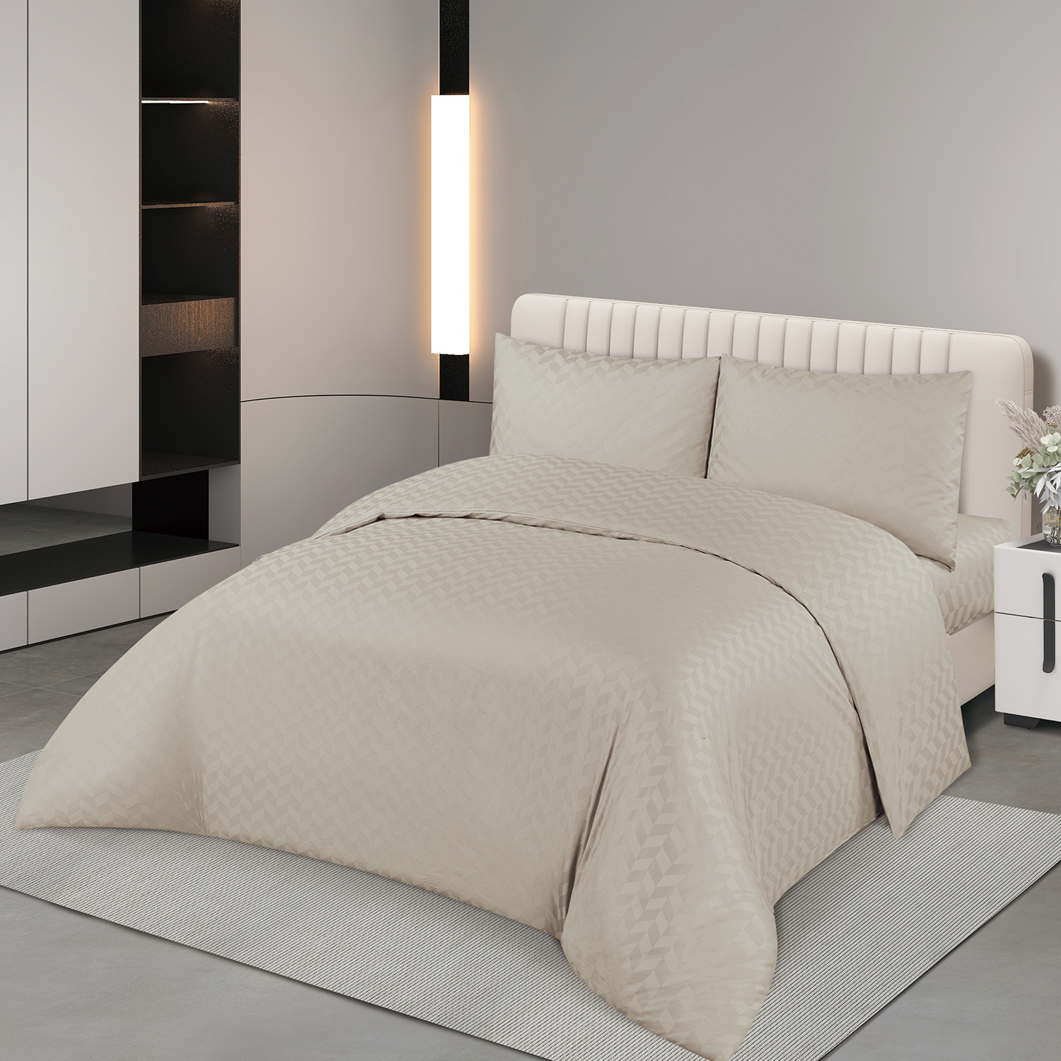 100% Combed Cotton Jacquard Quilt Cover Set OEM