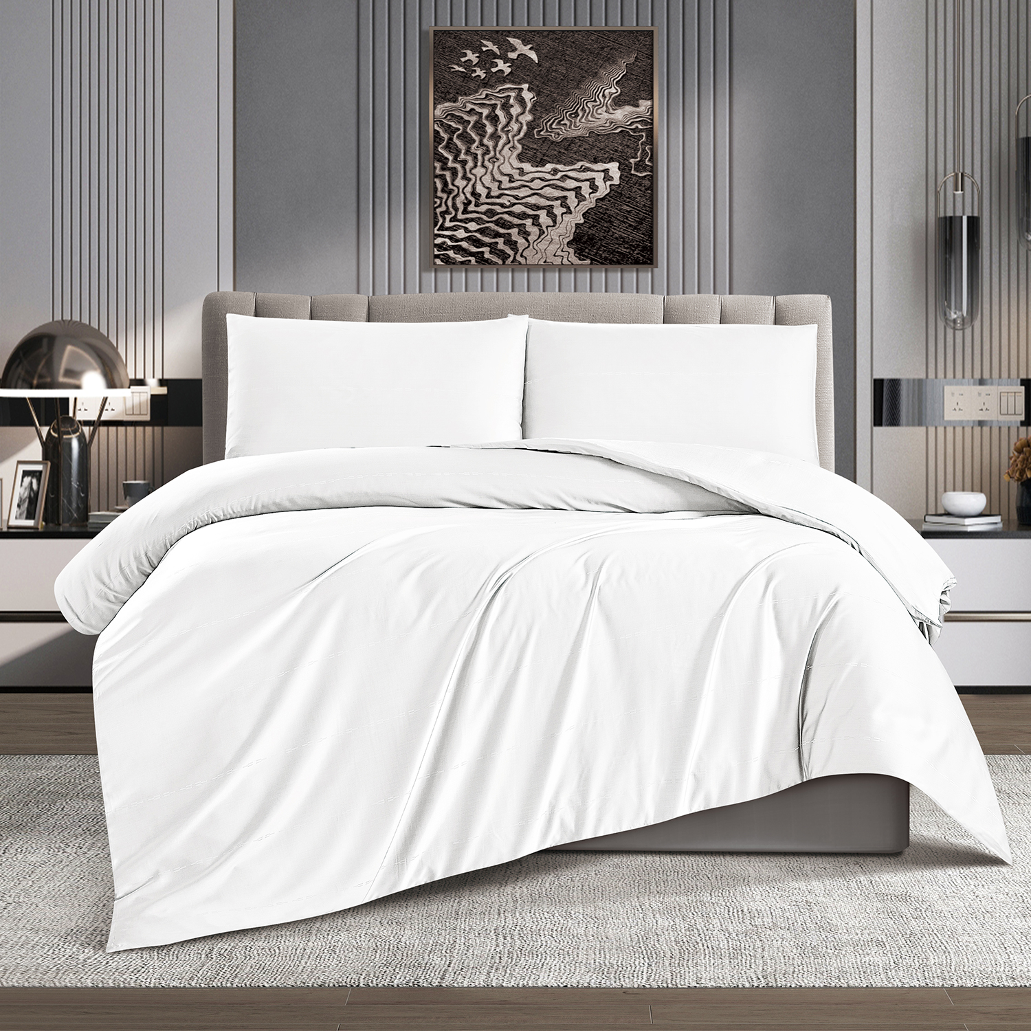 100% Tencel 300 TC Dobby Fitted Sheet Set