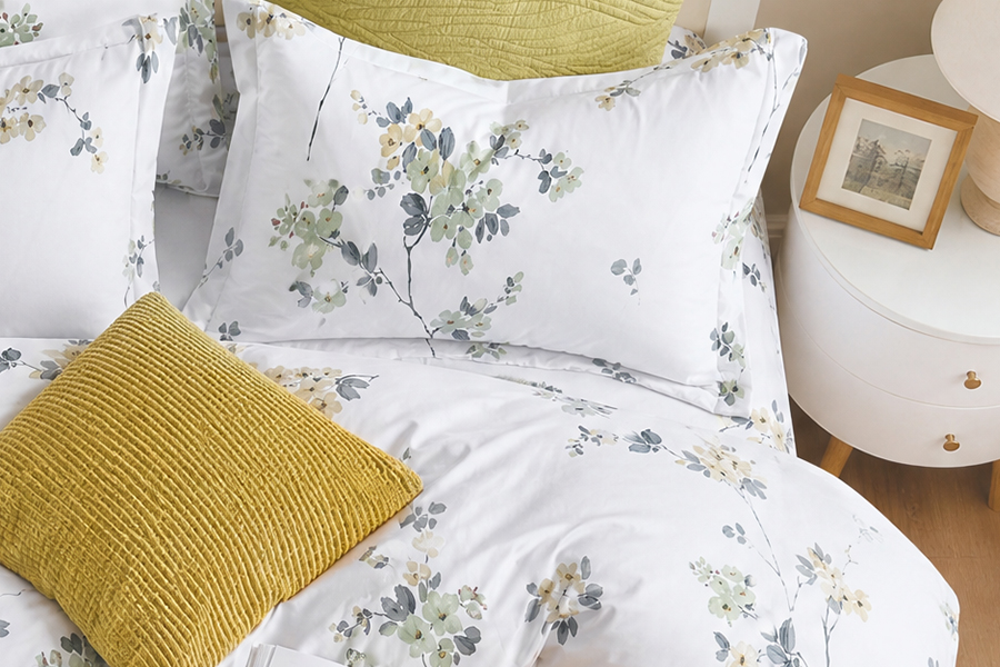 300TC Bamboo-Poly Sateen Printed Bedding Set