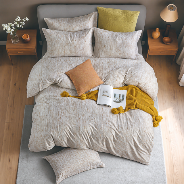 300TC Bamboo-Poly Sateen Printed Bedding Set