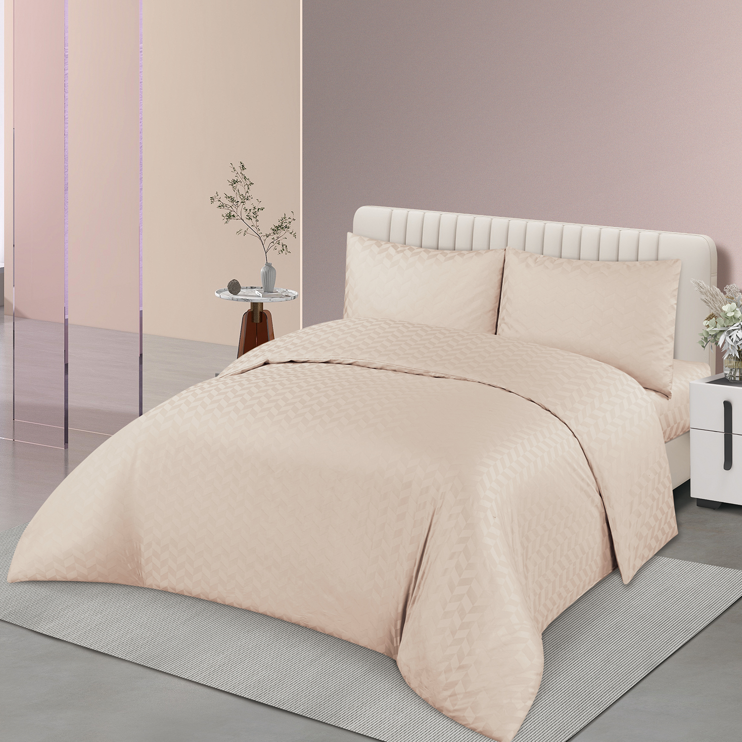 100% Combed Cotton Jacquard Quilt Cover Set OEM