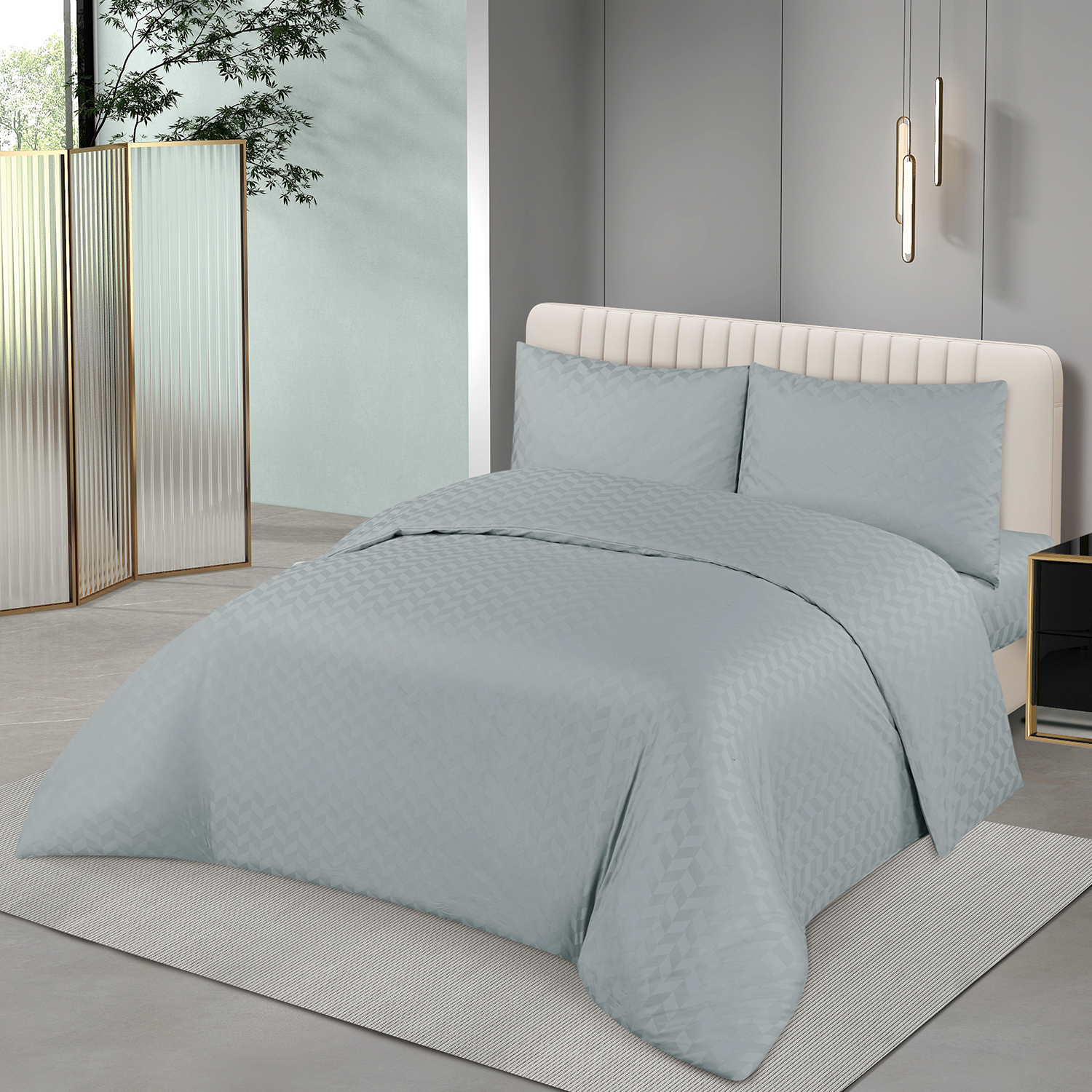 100% Combed Cotton Jacquard Quilt Cover Set OEM