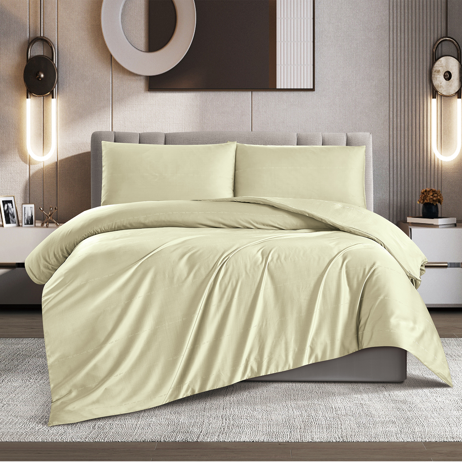 100% Tencel 300 TC Dobby Fitted Sheet Set