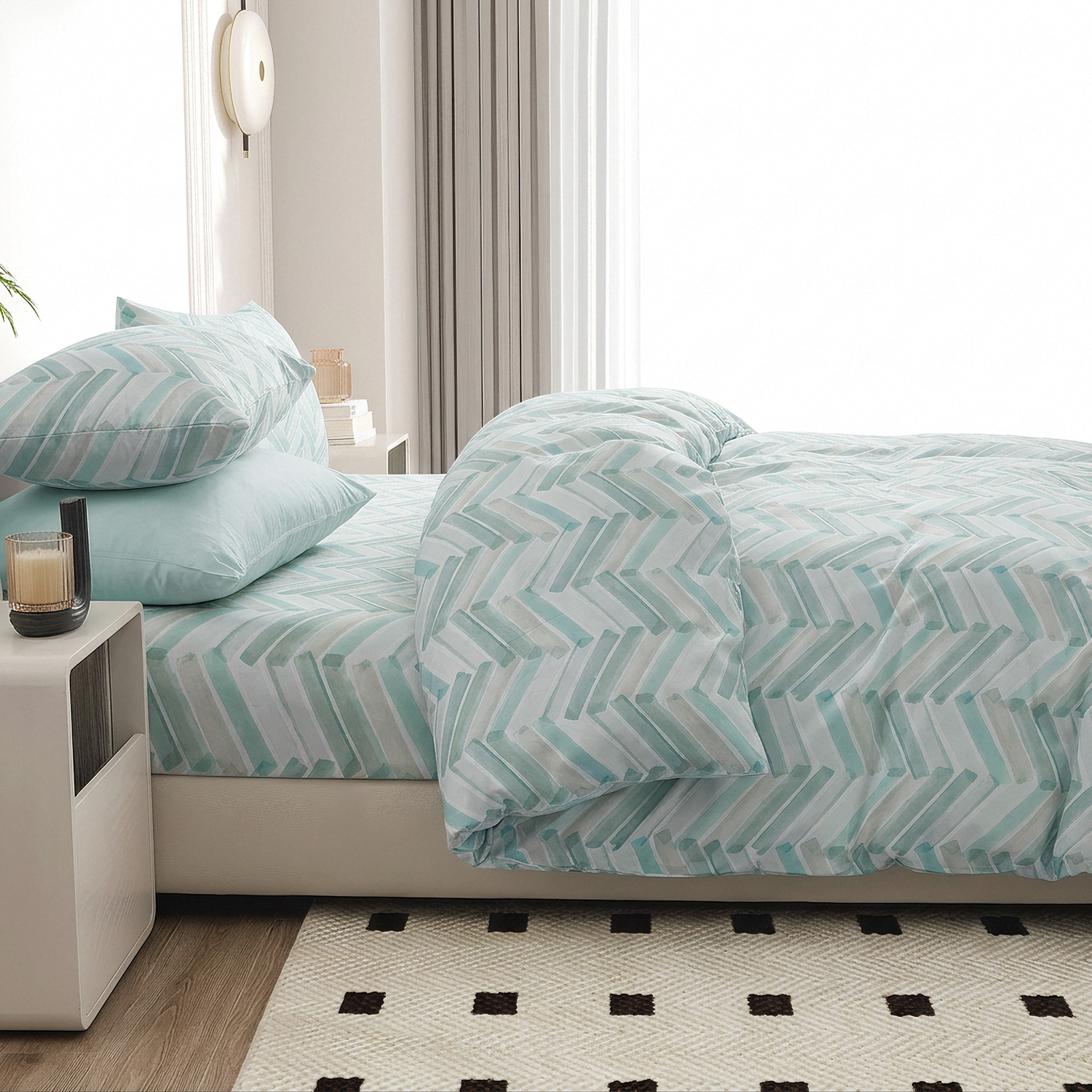 215TC Micro Tencel Twill Printed Bedding Set
