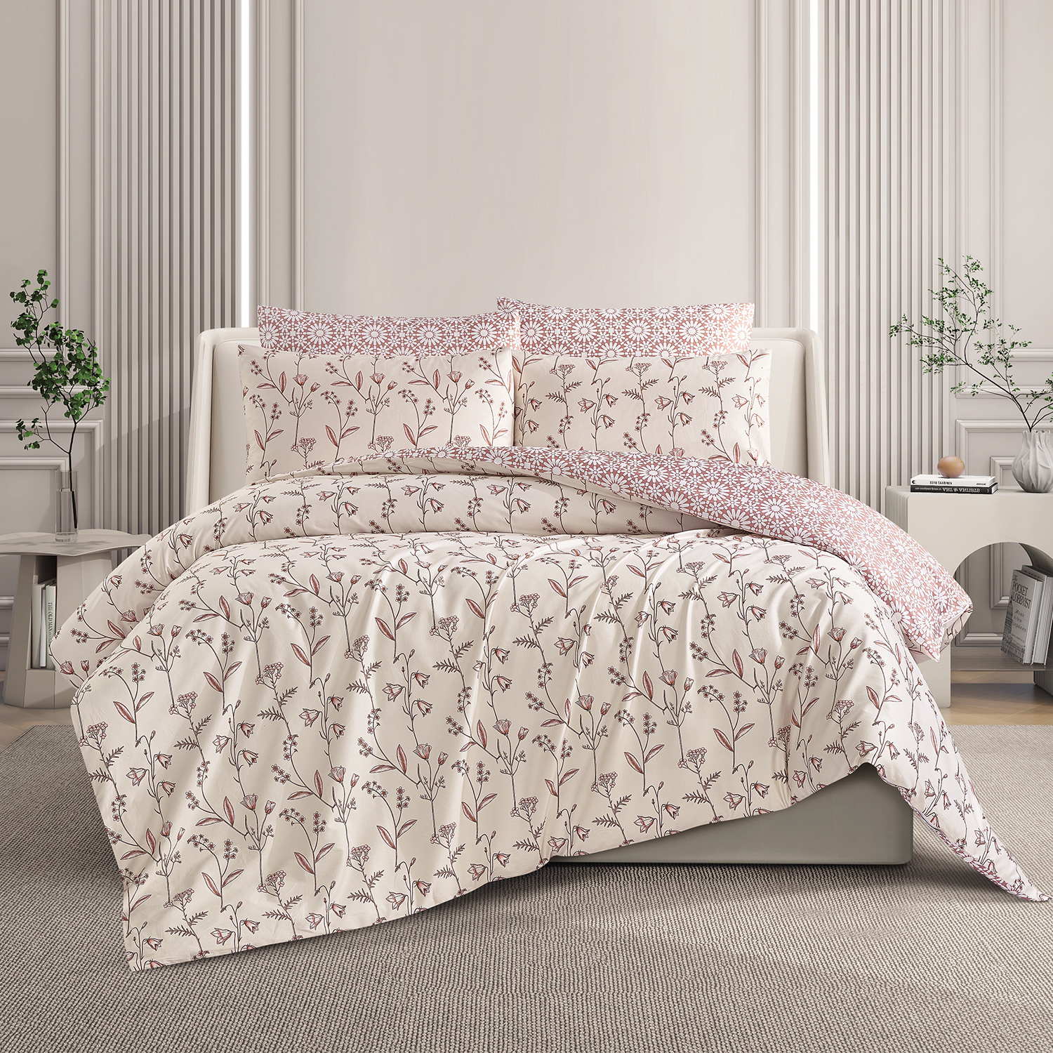 Soft Comfortable 100% Combed Cotton 330TC Bedding Set OEM-Version A