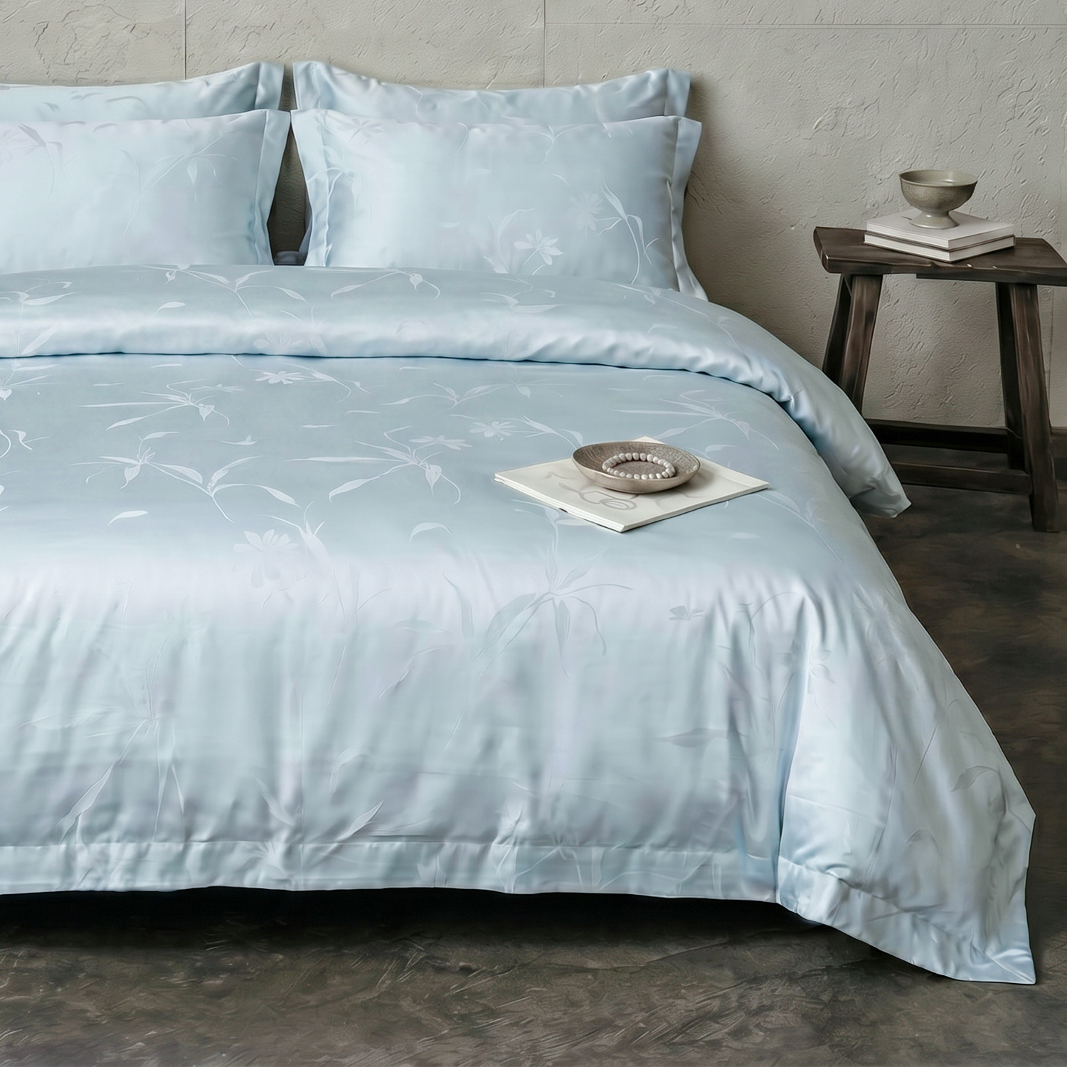  Rayon Silk Modal Jacquard Duvet Cover Set