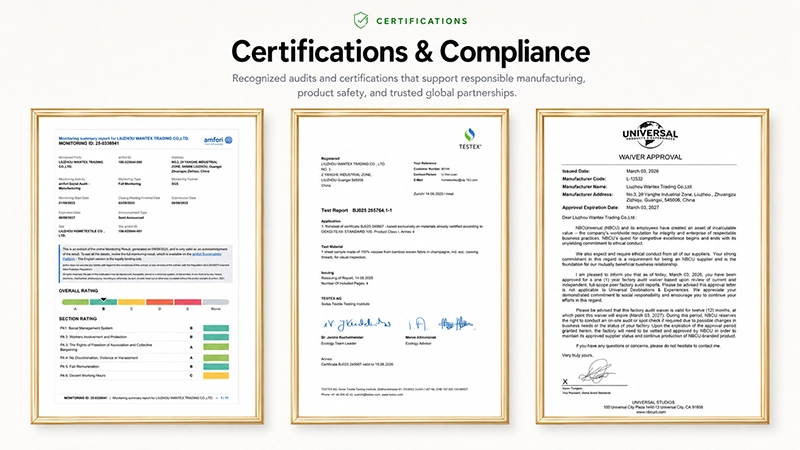 Liuzhou-waxtex-hometextile-bedding-factory-certificate