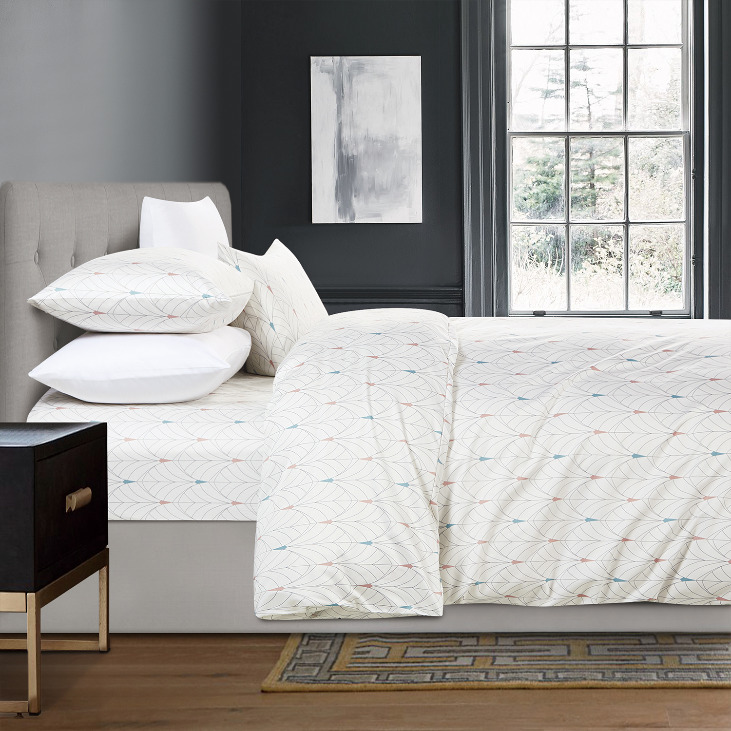 200TC Tencel Pritned Bedding