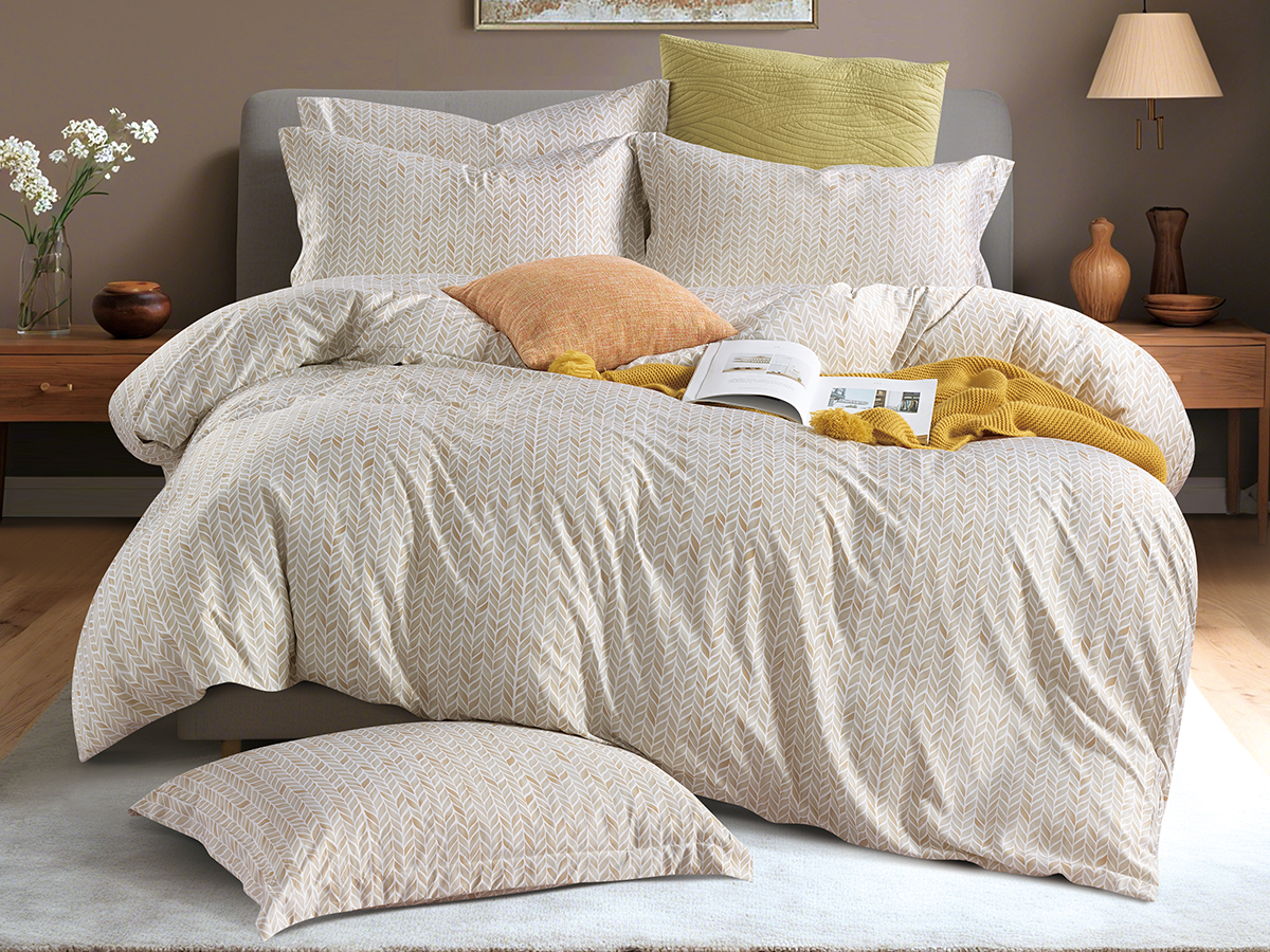 300TC Bamboo-Poly Sateen Printed Bedding Set