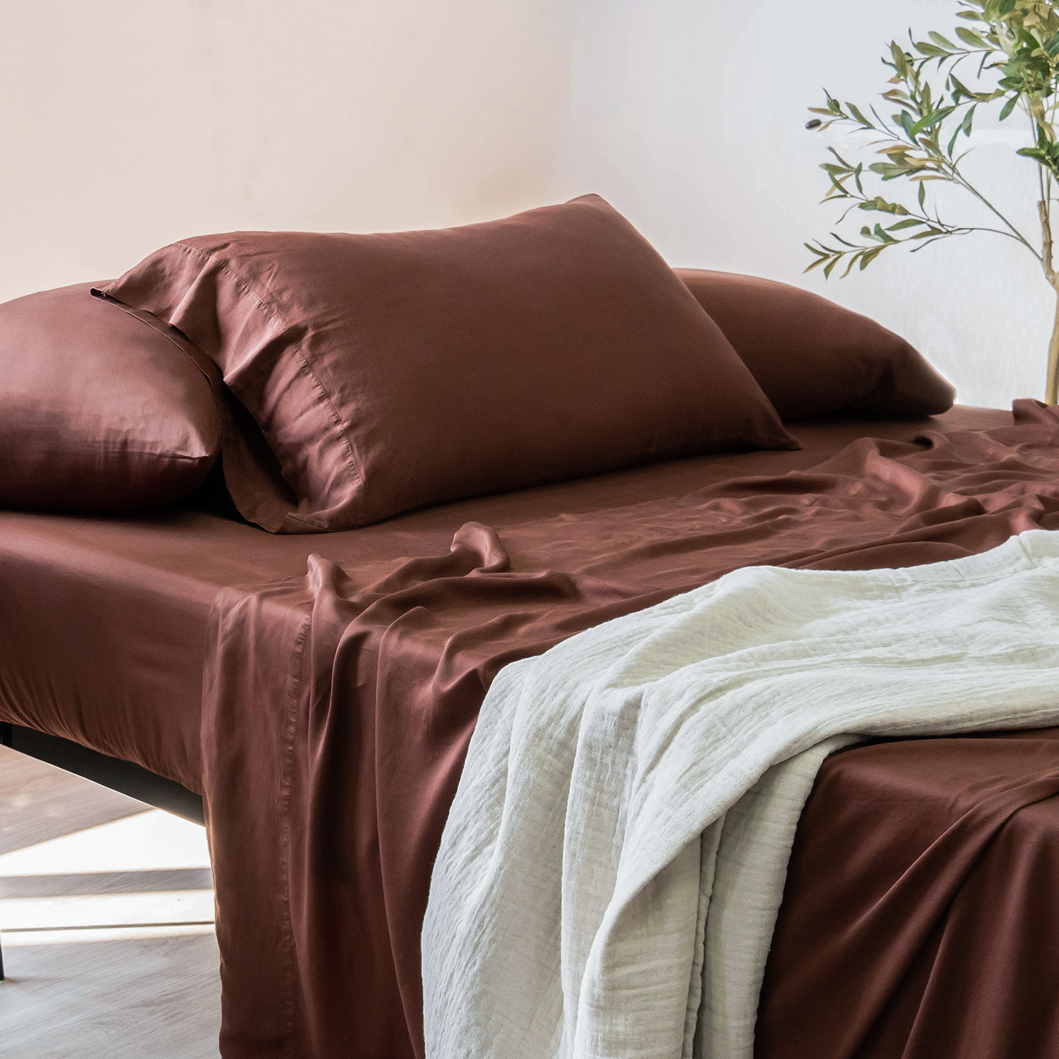 Washed Tencel Sateen Bed Sheet Set