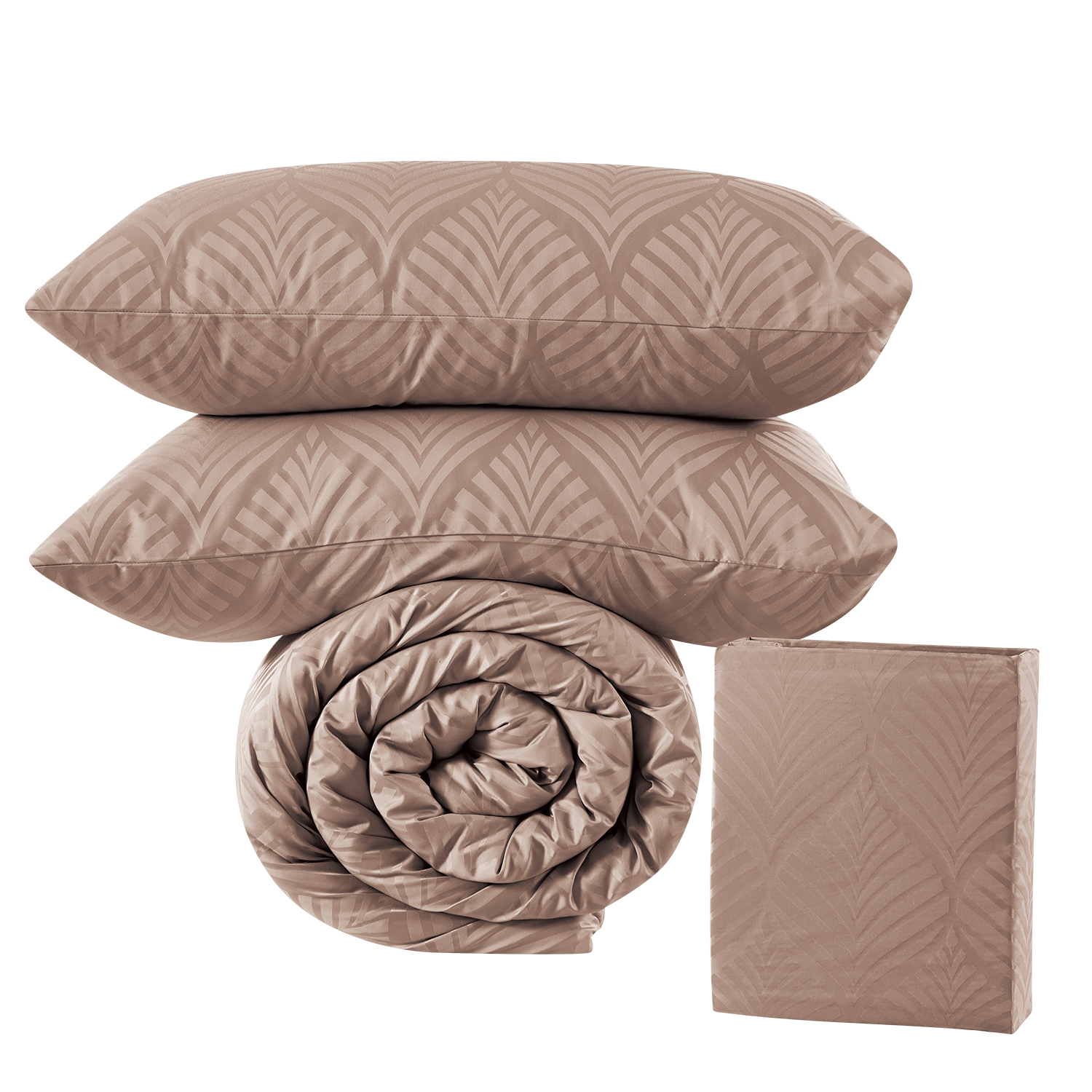 Soft Durable 330TC Polyester Cotton Jacquard Duvet Cover Set For Tropical Homes OEM