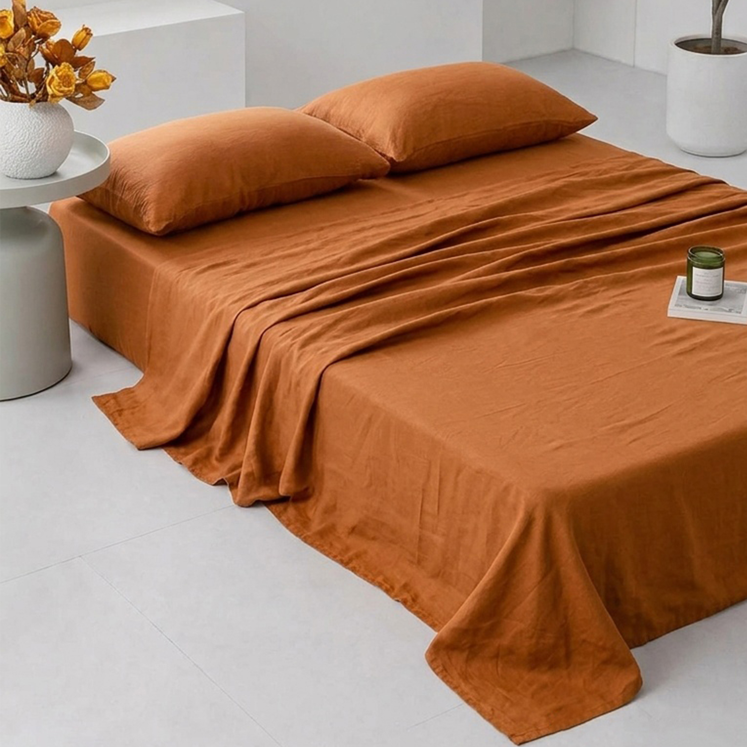Washed Tencel Sateen Flat Sheet Set