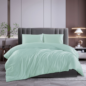 Soft Breathable 400TC Bamboo-Poly Sateen Printed Bedding Set China Factory Supplier