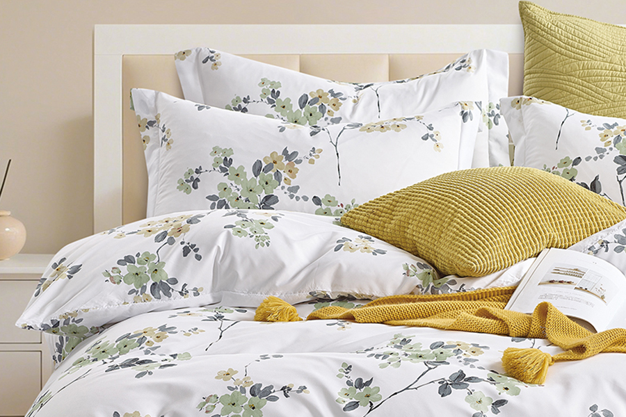 300TC Bamboo-Poly Sateen Printed Bedding Set