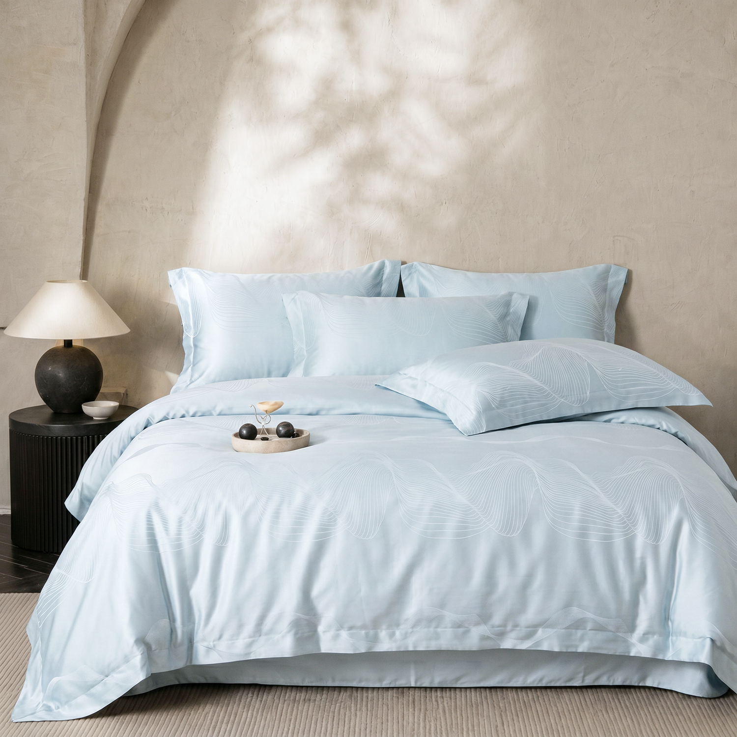 Rayon Silk Modal Jacquard Duvet Cover Set